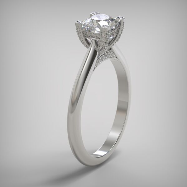 PAVE SOLITAIRE RING  LR236